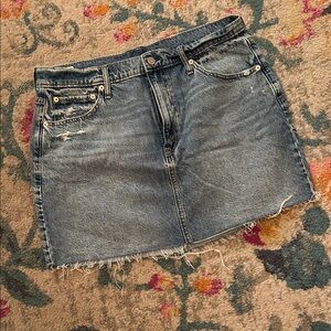 GAP Frayed Hem Blue Mini Skirt